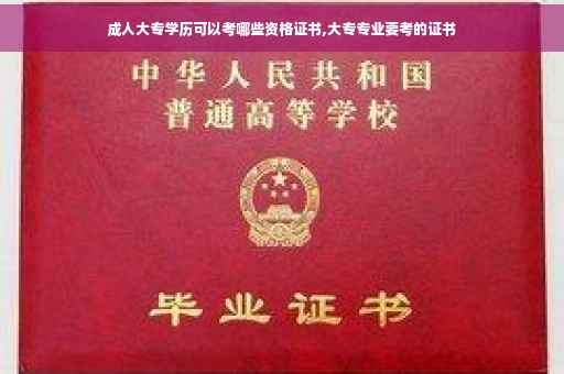 成人大专学历可以考哪些资格证书,大专专业要考的证书