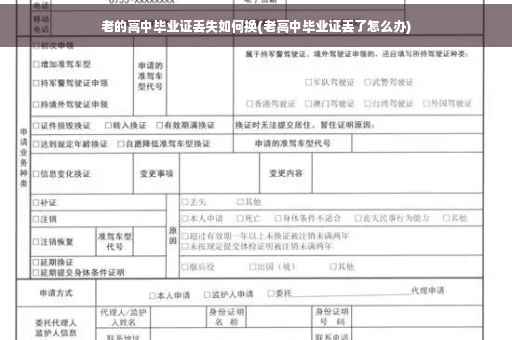 老的高中毕业证丢失如何换(老高中毕业证丢了怎么办)