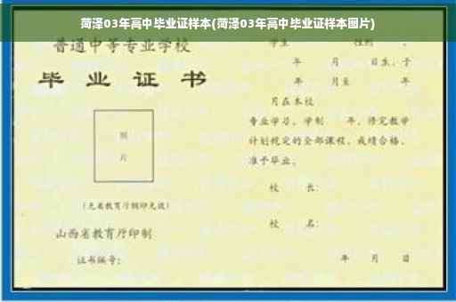 菏泽03年高中毕业证样本(菏泽03年高中毕业证样本图片)