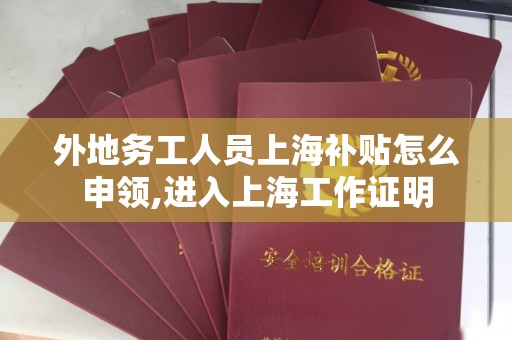 外地务工人员上海补贴怎么申领,进入上海工作证明
