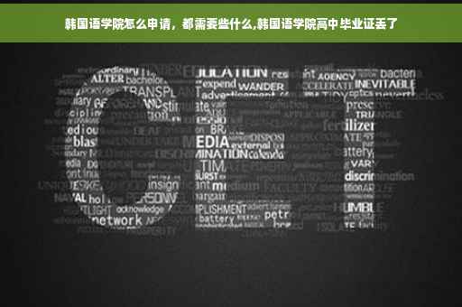 韩国语学院怎么申请，都需要些什么,韩国语学院高中毕业证丢了