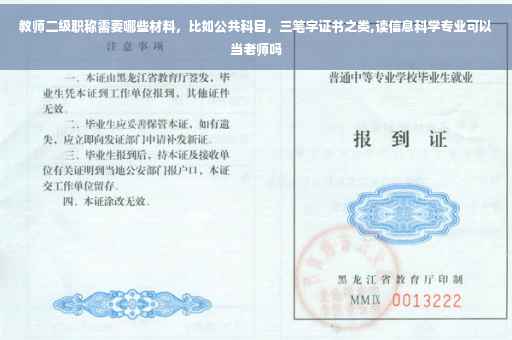 教师二级职称需要哪些材料，比如公共科目，三笔字证书之类,读信息科学专业可以当老师吗