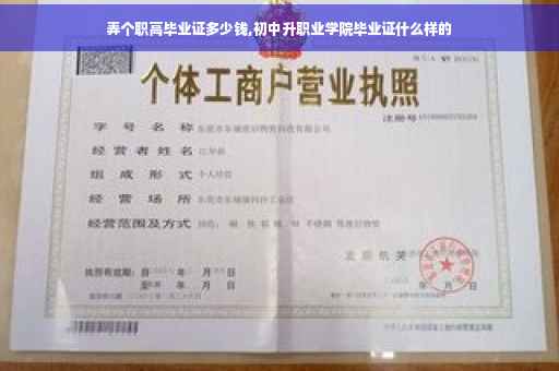弄个职高毕业证多少钱,初中升职业学院毕业证什么样的