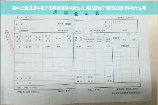 高中毕业证原件丢了但是有复印件怎么办,退伍证掉了退伍证复印件有什么用