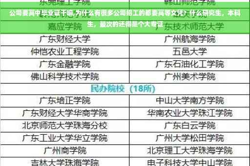 公司要高中毕业证干嘛,为什么有很多公司招工的都要高等文凭？什么研究生，本科生，最次的还得是个大专证