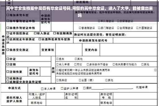 高中毕业生档案中是否有毕业证号码,用假的高中毕业证，进入了大学，能被查出来吗