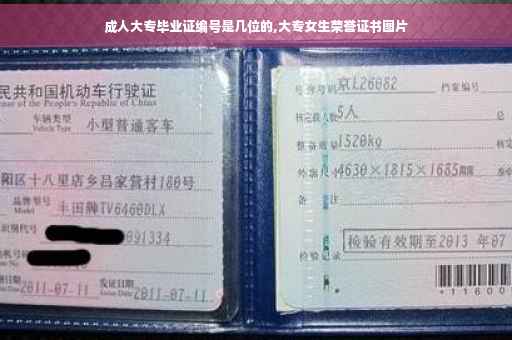 成人大专毕业证编号是几位的,大专女生荣誉证书图片