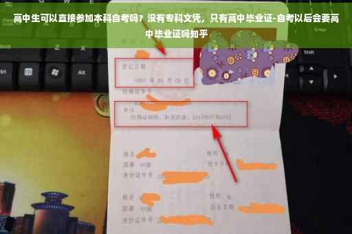 高中生可以直接参加本科自考吗？没有专科文凭，只有高中毕业证-自考以后会要高中毕业证吗知乎