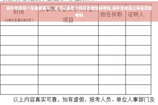 高中毕业后一年或者两年，还可以去考大专或者参加高考吗,高中毕业证三年后还能考吗