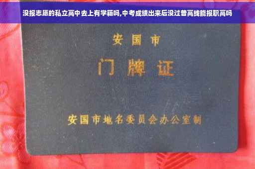 没报志愿的私立高中去上有学籍吗,中考成绩出来后没过普高线能报职高吗