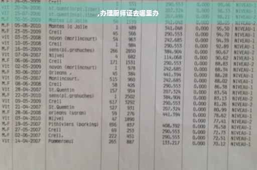 ,办理厨师证去哪里办