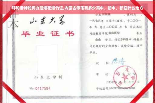 呼和浩特如何办理烟花爆竹证,内蒙古呼市有多少高中，初中，都在什么地方