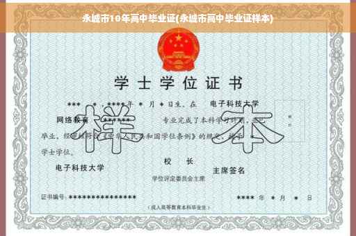 永城市10年高中毕业证(永城市高中毕业证样本)
