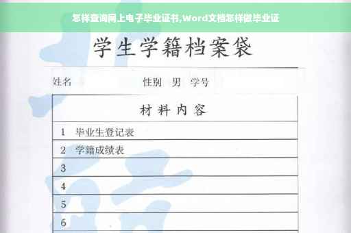 怎样查询网上电子毕业证书,Word文档怎样做毕业证