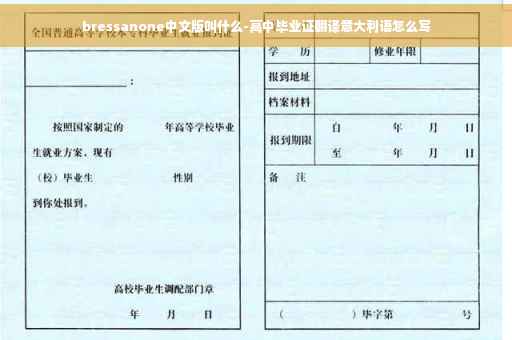 bressanone中文版叫什么-高中毕业证翻译意大利语怎么写
