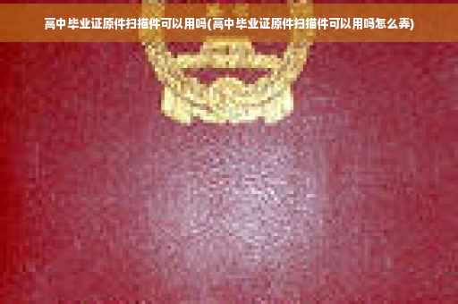 高中毕业证原件扫描件可以用吗(高中毕业证原件扫描件可以用吗怎么弄)