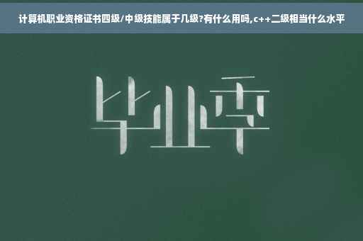 计算机职业资格证书四级/中级技能属于几级?有什么用吗,c++二级相当什么水平