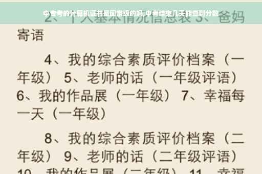 中专考的计算机证书是国家级的吗,中考结束几天能查到分数