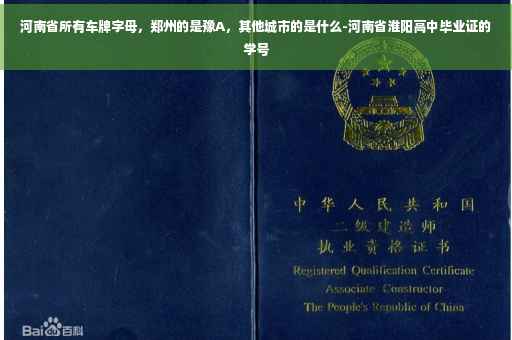 河南省所有车牌字母，郑州的是豫A，其他城市的是什么-河南省淮阳高中毕业证的学号