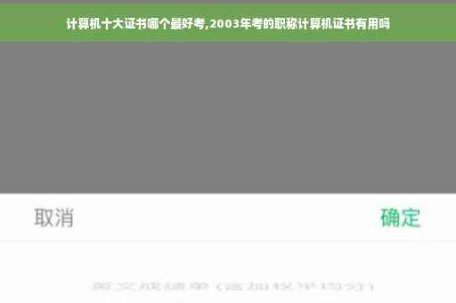 计算机十大证书哪个最好考,2003年考的职称计算机证书有用吗