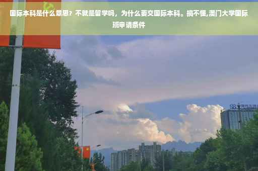 国际本科是什么意思？不就是留学吗，为什么要交国际本科。搞不懂,澳门大学国际班申请条件