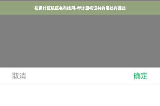 初级计算机证书有啥用-考计算机证书的用处有哪些