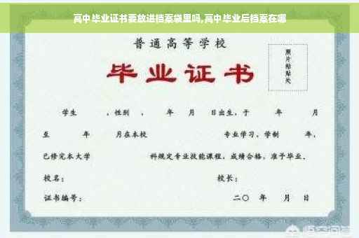 高中毕业证书要放进档案袋里吗,高中毕业后档案在哪