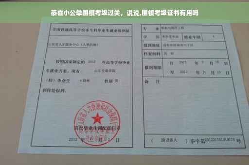 恭喜小公举围棋考级过关，说说,围棋考级证书有用吗