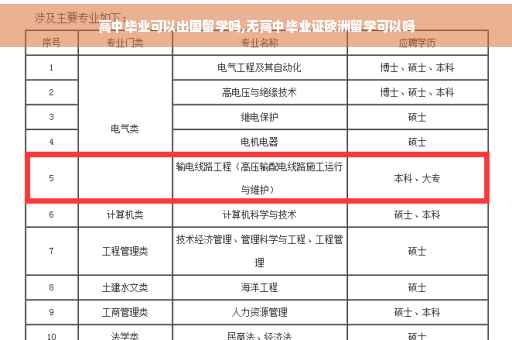 高中毕业可以出国留学吗,无高中毕业证欧洲留学可以吗
