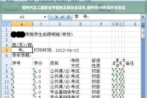 郑州汽车工程职业学院有正规毕业证吗,郑州市10所高中毕业证