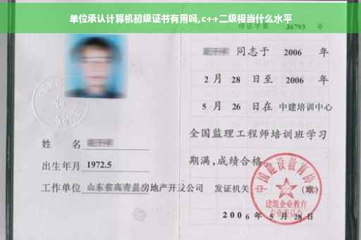 单位承认计算机初级证书有用吗,c++二级相当什么水平