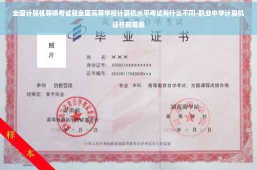全国计算机等级考试和全国高等学校计算机水平考试有什么不同-职业中学计算机证书有哪些