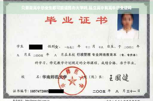 只要是高中毕业生都可能读民办大学吗,私立高中有高中毕业证吗