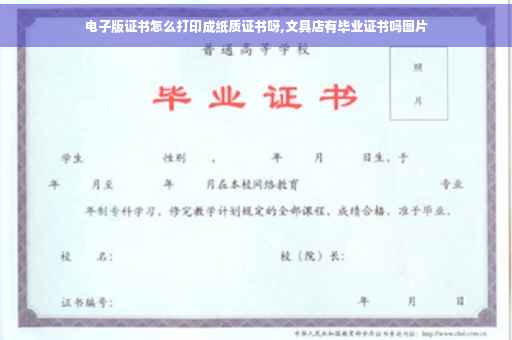 电子版证书怎么打印成纸质证书呀,文具店有毕业证书吗图片