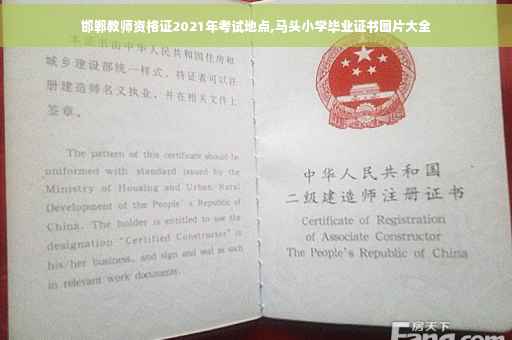 邯郸教师资格证2021年考试地点,马头小学毕业证书图片大全