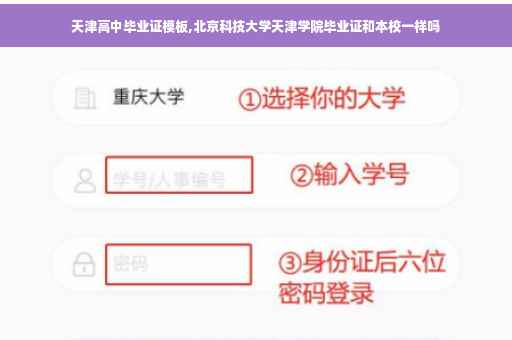 天津高中毕业证模板,北京科技大学天津学院毕业证和本校一样吗