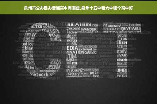 泉州市公办民办普通高中有哪些,泉州十五中和六中哪个高中好