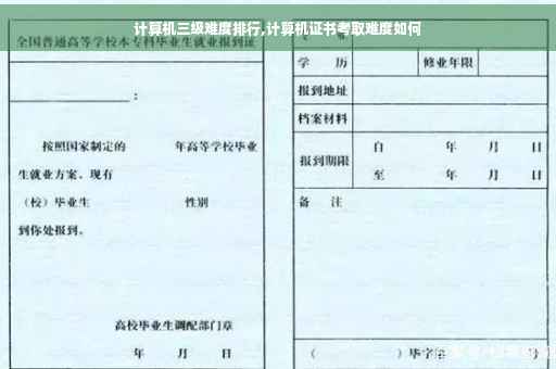 计算机三级难度排行,计算机证书考取难度如何