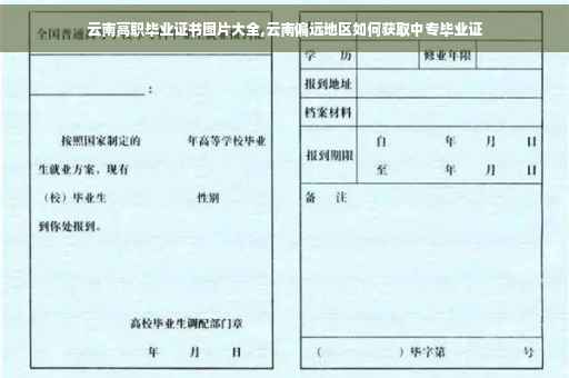 云南高职毕业证书图片大全,云南偏远地区如何获取中专毕业证