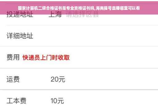 国家计算机二级合格证书是专业资格证书吗,海南摇号直播哪里可以看