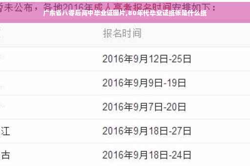 广东省八零后高中毕业证图片,80年代毕业证纸张是什么纸