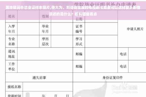 黑池镇高中毕业证样本图片,佟大为、刘诗诗主演的电视剧《如果可以这样爱》剧情讲述的是什么？都有哪些看点