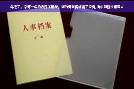 年底了，辛劳一年的农民工朋友，您的劳务费结清了没有,向华副院长哪里人