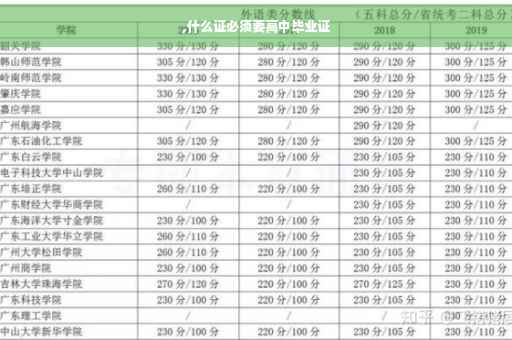 ,什么证必须要高中毕业证