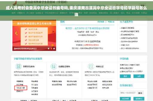 成人高考时会查高中毕业证书编号吗,重庆潼南古溪高中毕业证毕字号和学籍号怎么填