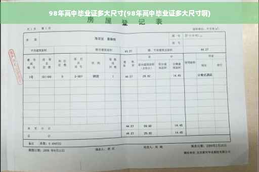 98年高中毕业证多大尺寸(98年高中毕业证多大尺寸啊)