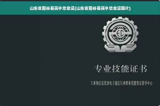 山东省阳谷县高中毕业证(山东省阳谷县高中毕业证图片)