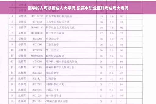辍学的人可以读成人大学吗,没高中毕业证能考成考大专吗
