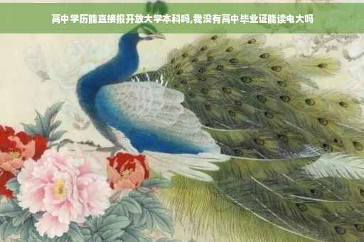 高中学历能直接报开放大学本科吗,我没有高中毕业证能读电大吗