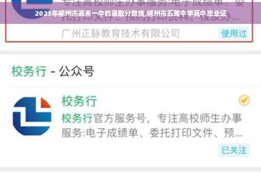 2023年郴州市嘉禾一中的录取分数线,郴州市五雅中学高中毕业证